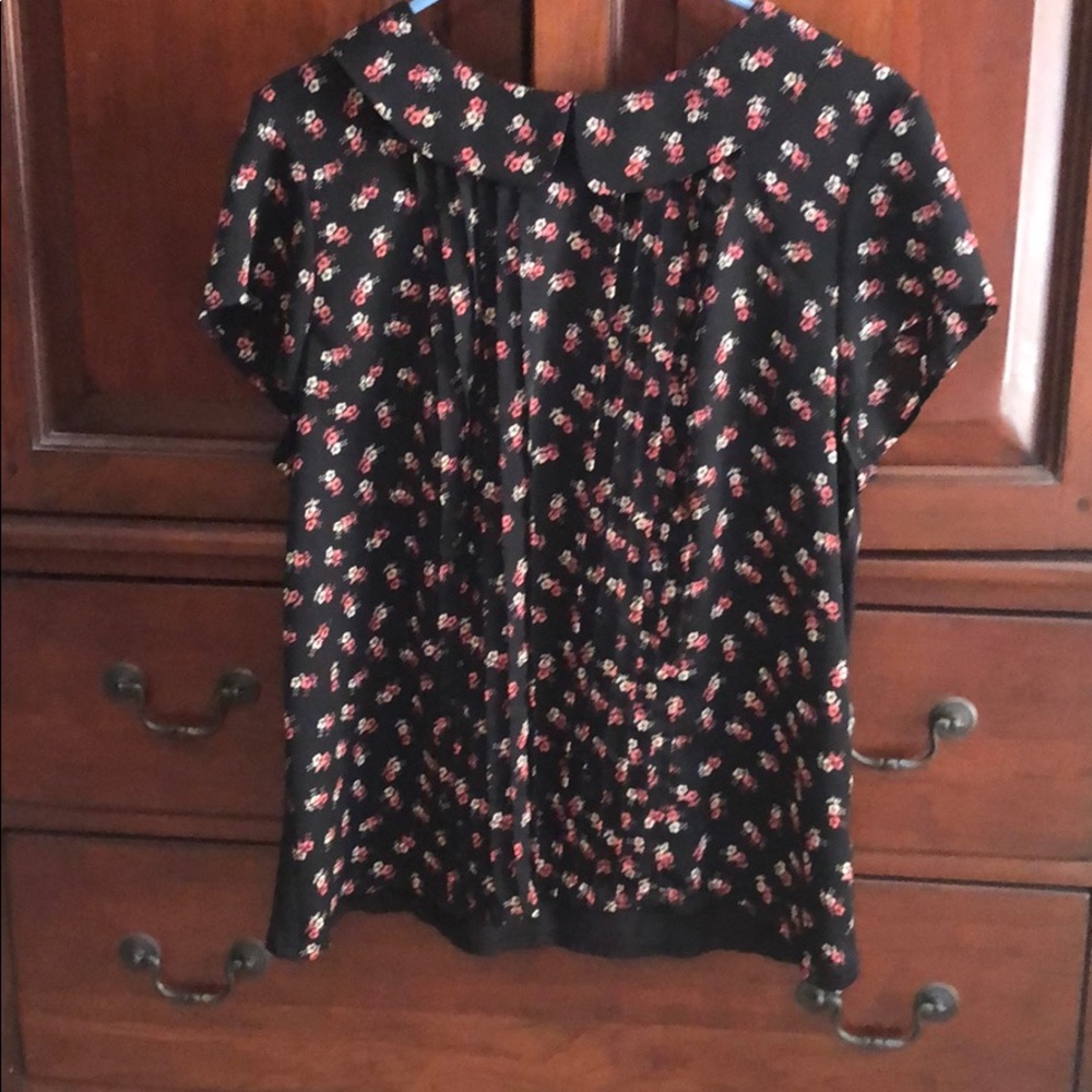 Black Floral Blouse